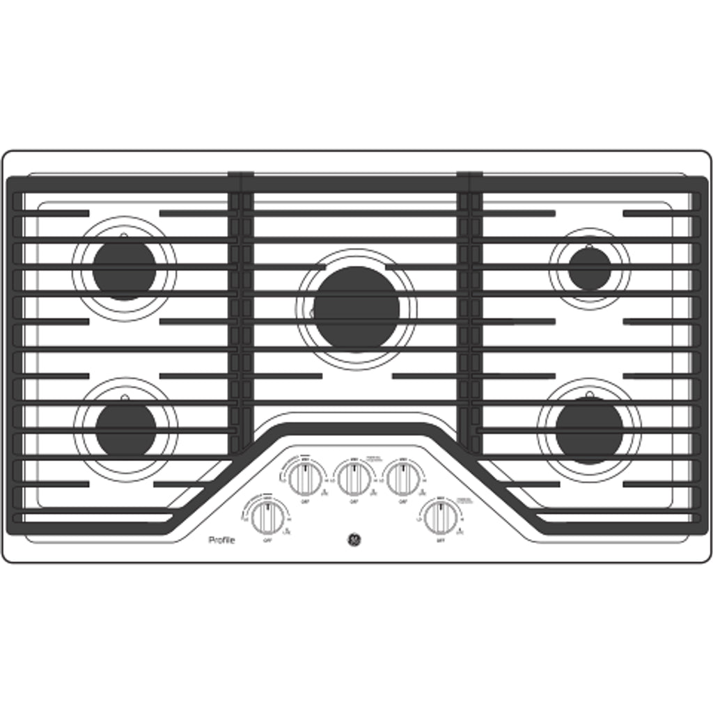 GE Profile Series 36″ Built-In Gas Cooktops PGP7036DLBB