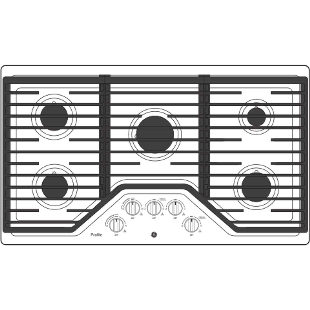 GE Profile Series 36″ Built-In Gas Cooktops PGP7036DLBB