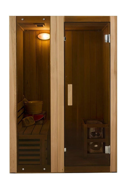 ALEKO StI2ced Cedar Indoor Wet Dry Sauna Steam Room, 3 kW Harvia KIP Heater, 2 Person