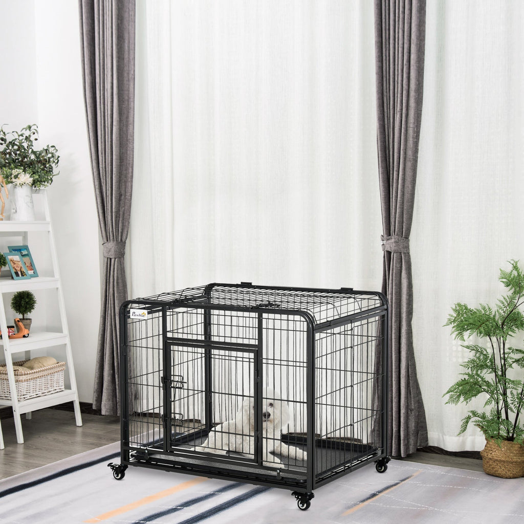 Metal Dog Crate Heavy Duty Kennel with Removable
