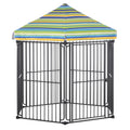 60" x 52" Heavy-Duty Outdoor Pet Cage Kennel with Weather-Resistant Polyester Roof, Locking Door, & Metal Frame