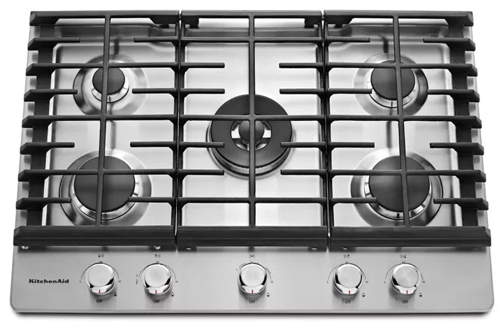 KitchenAid 30″ 5-Burner Gas Cooktops KCGS550ESS